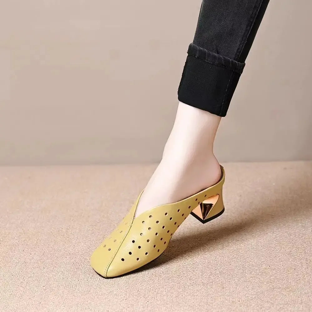 trendige Sandalen mit stabilem, hohlem Absatz R&B R&B