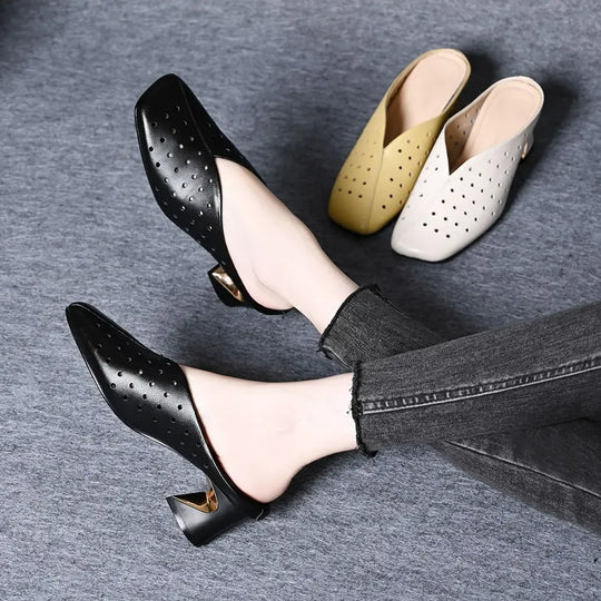 trendige Sandalen mit stabilem, hohlem Absatz R&B R&B