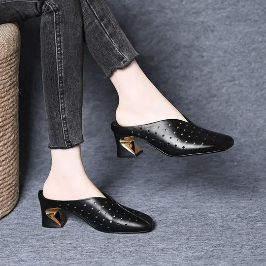 trendige Sandalen mit stabilem, hohlem Absatz R&B R&B