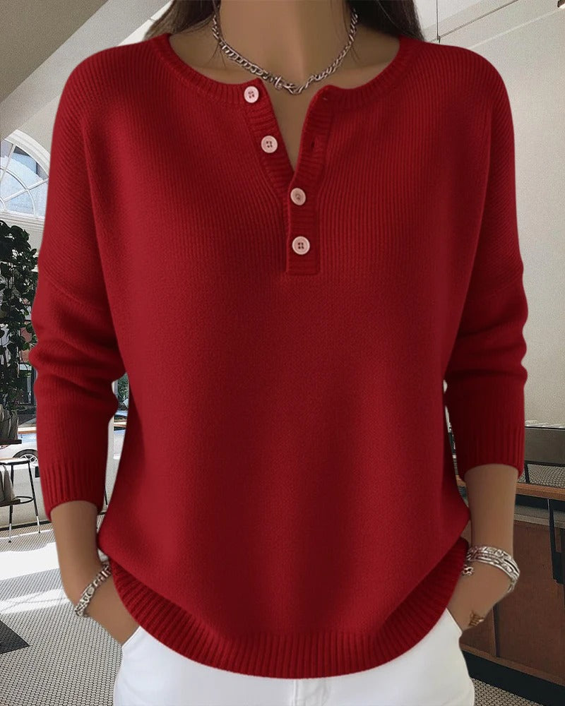 R&B | Klassische Strickjacke mit Knöpfen und langen Ärmeln