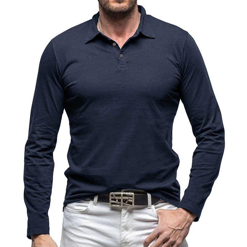 R&B | Piqué Shirt Slim Fit Langarm Knopfverschluss Baumwolle Smart Lässig