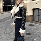 R&B | Damenlederjacke mit Wollfutter für Wärme