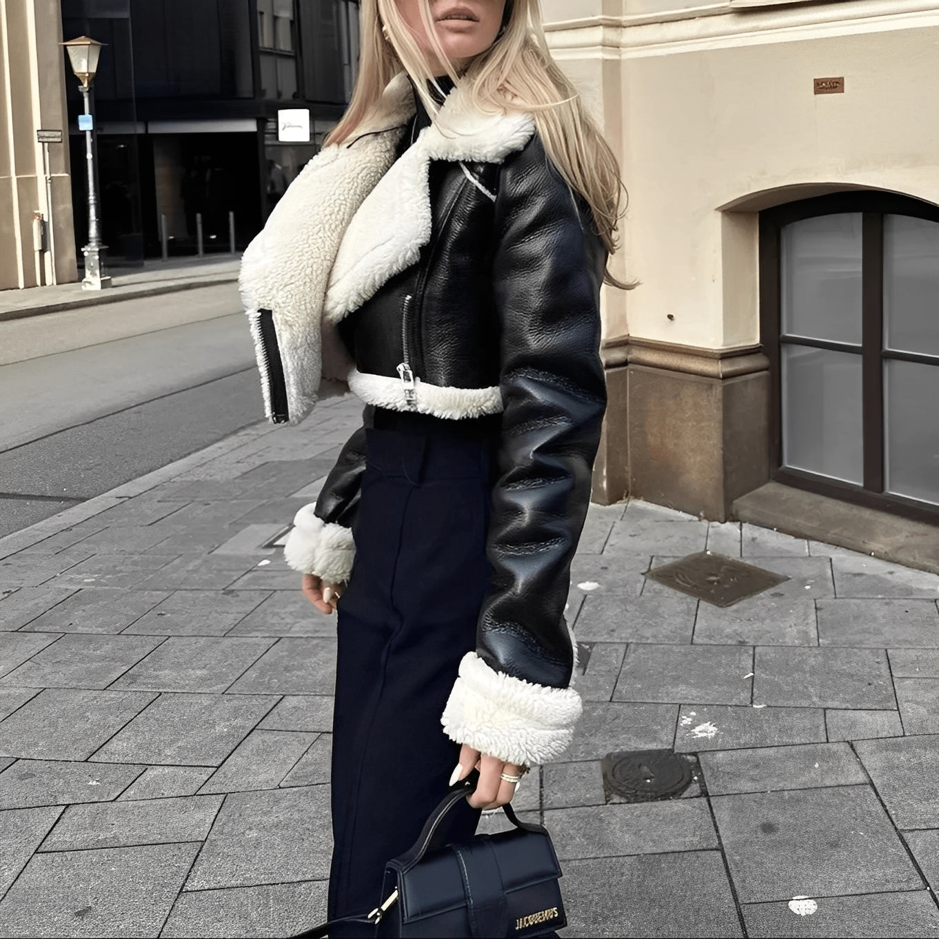 R&B | Damenlederjacke mit Wollfutter für Wärme