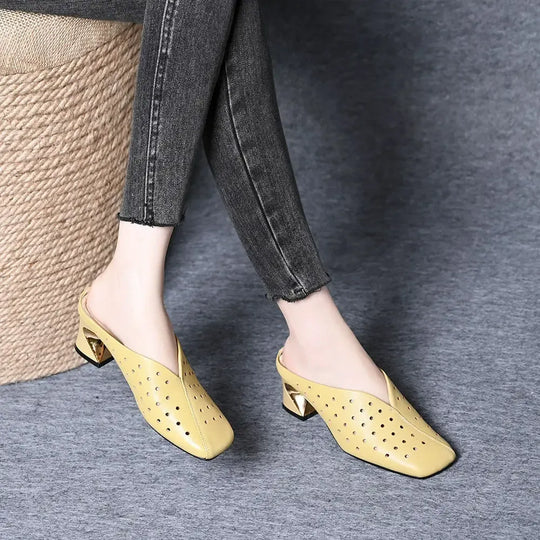 trendige Sandalen mit stabilem, hohlem Absatz R&B R&B
