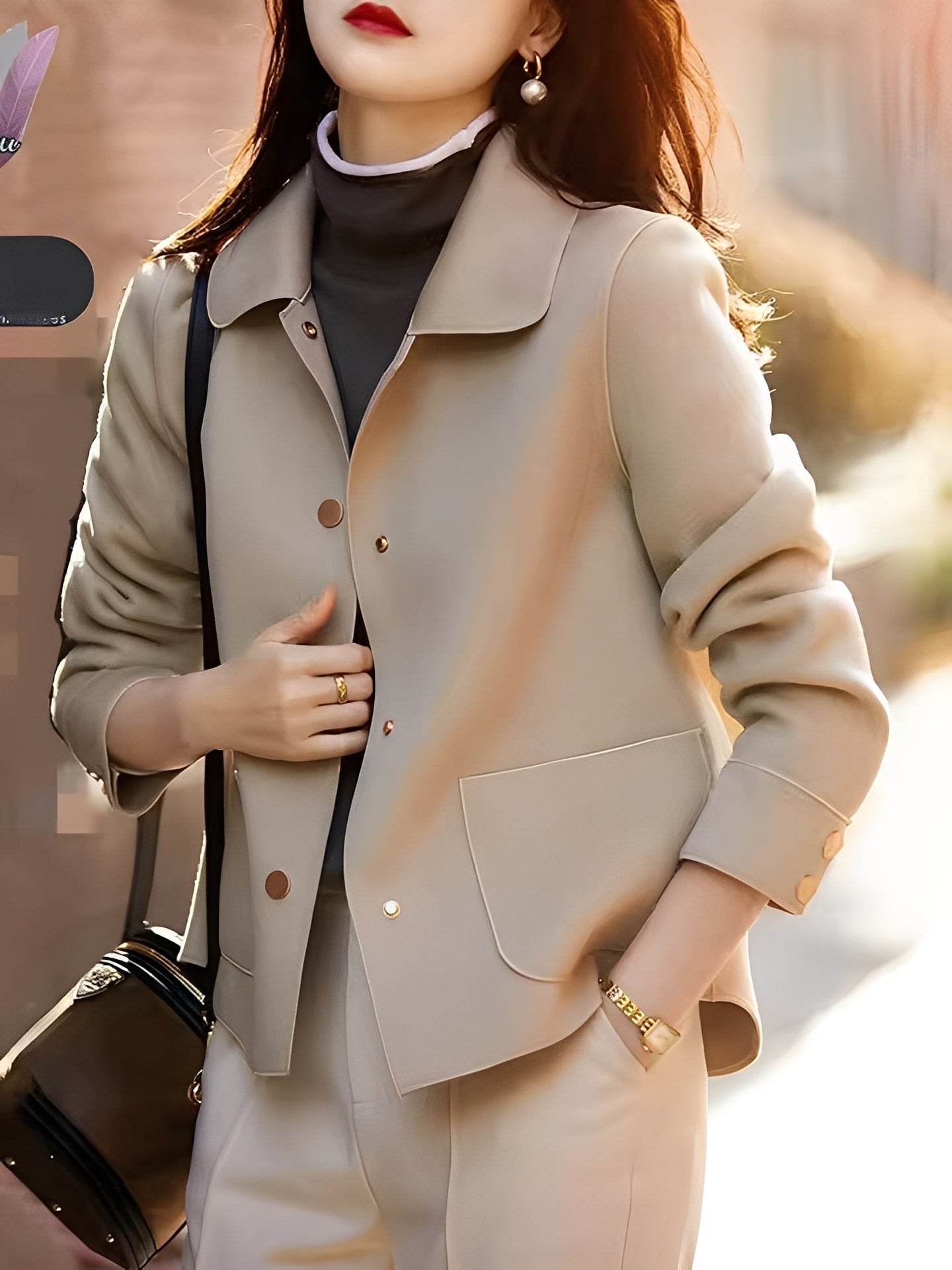 R&B | Elegante, warme Damenjacke mit Knöpfen