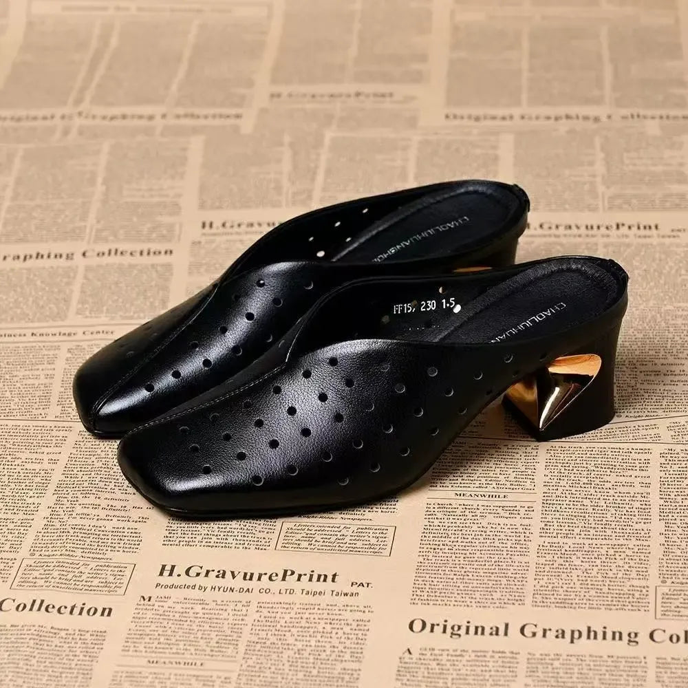 trendige Sandalen mit stabilem, hohlem Absatz R&B R&B