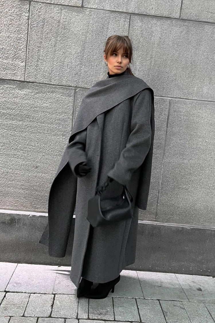 R&B | Lange Cape Mantel Eleganter Hoher Kragen Übermantel