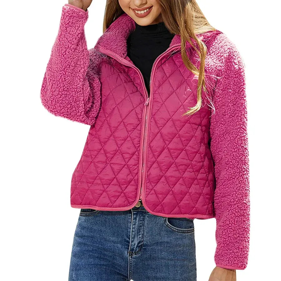 R&B | Gepolsterte Jacke - Lockere Passform - Fleece-Ärmel - Reißverschlussverschluss Lässiger Look