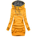 R&B | Kapuzenpullover Kleid Slim Fit Baumwollmischung Bedrucktes Design Lässiger Stil