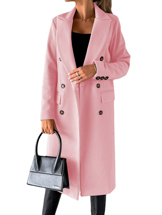 R&B | Trenchcoat Taillierte Passform Wollmischung Doppelreiher knielang