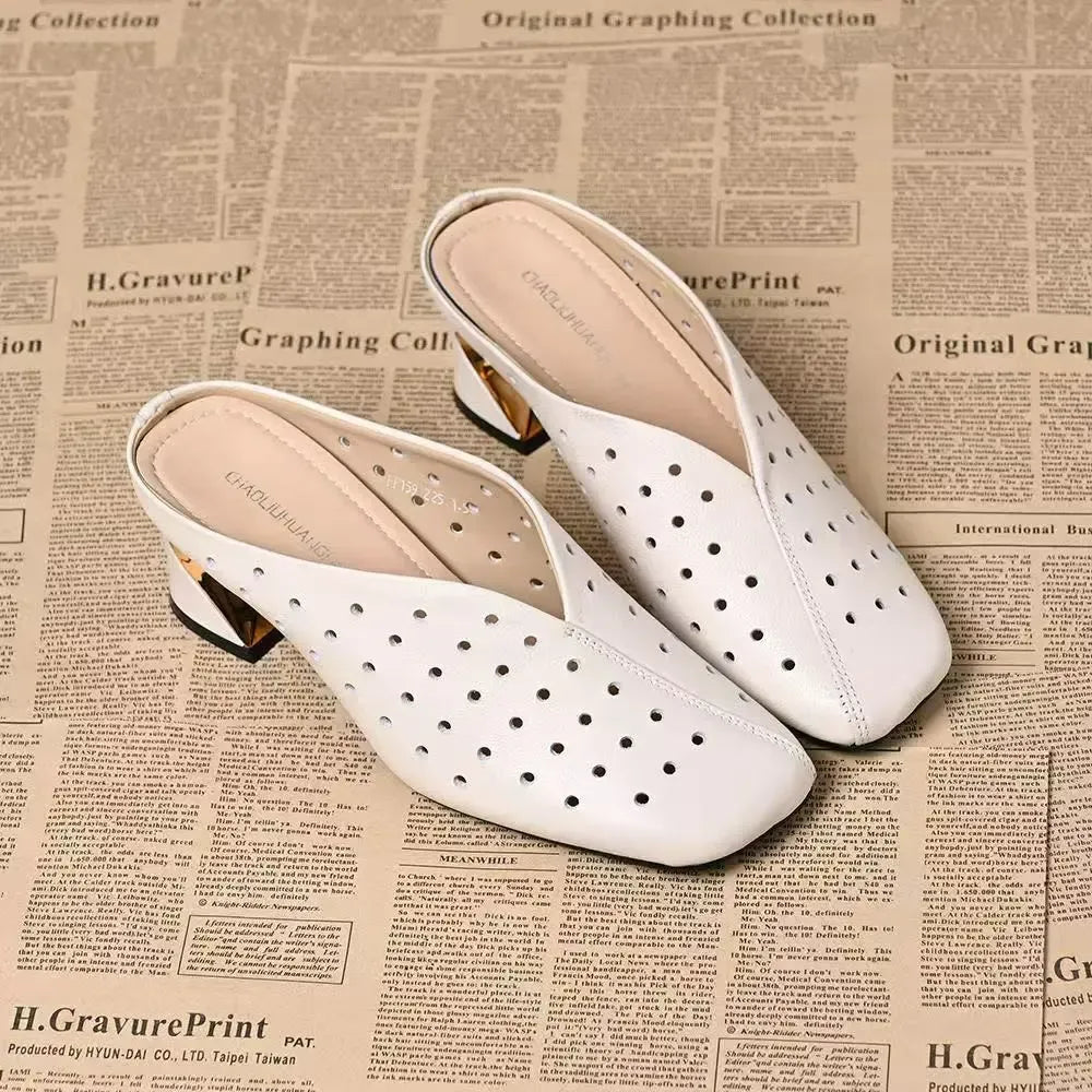 trendige Sandalen mit stabilem, hohlem Absatz R&B R&B