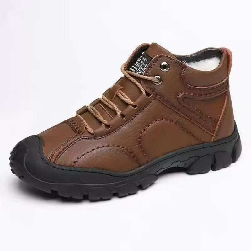 R&B | Herren Winterstiefel aus wasserdichtem Leder mit rutschfester Sohle