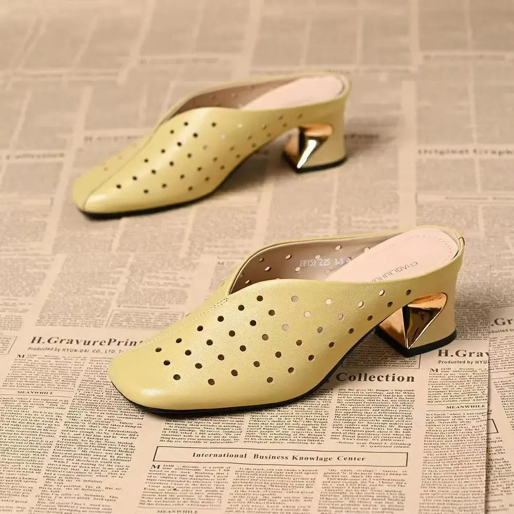 trendige Sandalen mit stabilem, hohlem Absatz R&B R&B
