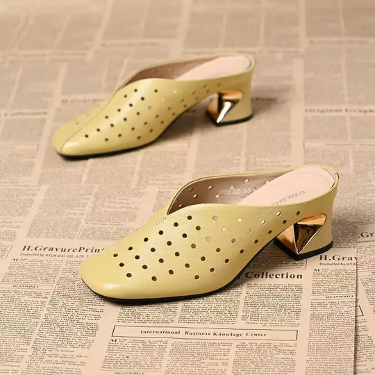 trendige Sandalen mit stabilem, hohlem Absatz R&B R&B