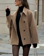 R&B | Übergröße Peacoat Doppelreiher Knopfleistenjacke