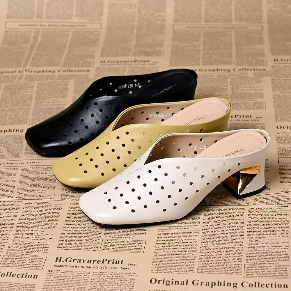 trendige Sandalen mit stabilem, hohlem Absatz R&B R&B
