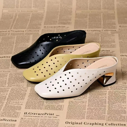 trendige Sandalen mit stabilem, hohlem Absatz R&B R&B