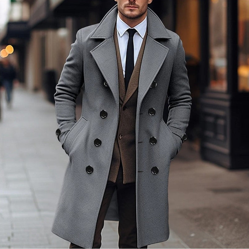 R&B | Eleganter Woll-Crossover-Mantel für Herren