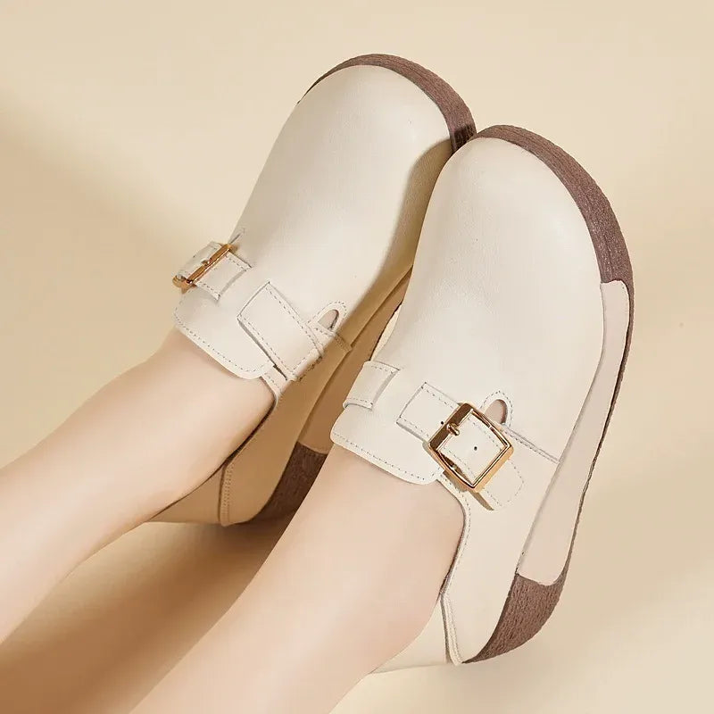 Damen-Lederschuhe mit dicker Sohle R&B R&B