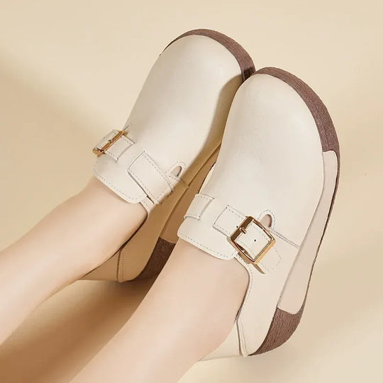 Damen-Lederschuhe mit dicker Sohle R&B R&B