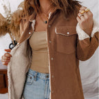 R&B | Damen Fleece gefütterte Cordjacke Liora