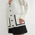 R&B | Strickjacke Gestrickt Lockere Passform Tiefes V-Ausschnitt Paspelierte Taschen