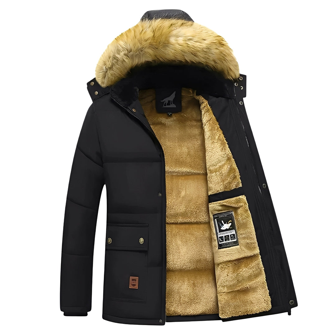 R&B | Warme Parkajacke mit abnehmbarem Kapuze für Männer
