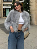 R&B | Kunstpelz Kurze Jacke Flauschiger Wintermantel