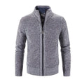 R&B | Zip Cardigan Slim Fit Wollstrick Rippkante Kontrastdetail