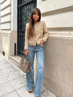 R&B | Tweed Button up Jacke Eleganter Kurzer Blazer