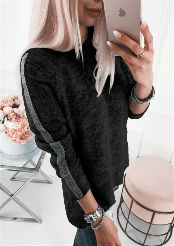 R&B | Lockere Passform Gestreiftes Design Weiche Baumwollmischung Raglanärmel