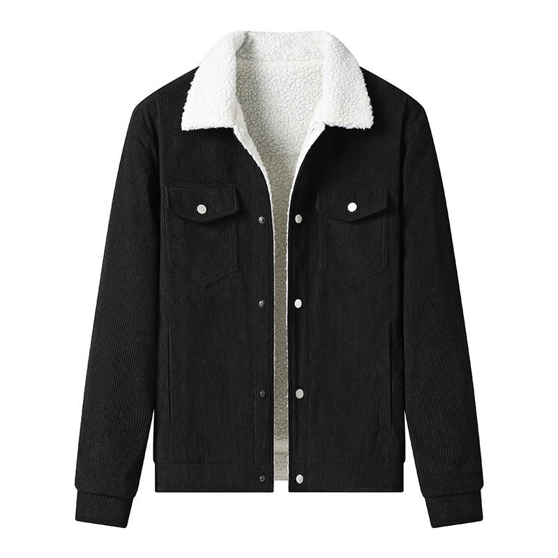 R&B | Cordjacke für Herren mit Fleecefutter, lässiger Stil