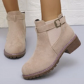 R&B | Stiefeletten Wildleder-Optik Schnalle Elastische Einsätze Rutschfeste Sohle