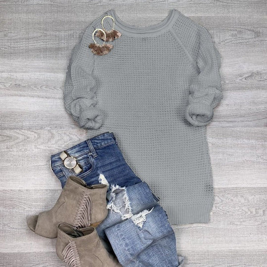 R&B | Strickpullover Übergröße Passform Wolle Rollkragen Seitenschlitz Lässiger Stil