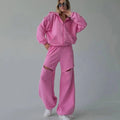 R&B | Loungewear Set Lässige Passform Zip-Up Kapuzenpullover Weit Geschnittene Hose
