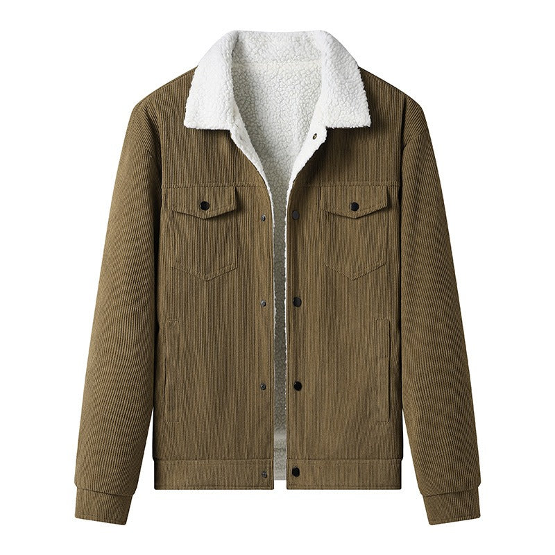 R&B | Cordjacke für Herren mit Fleecefutter, lässiger Stil