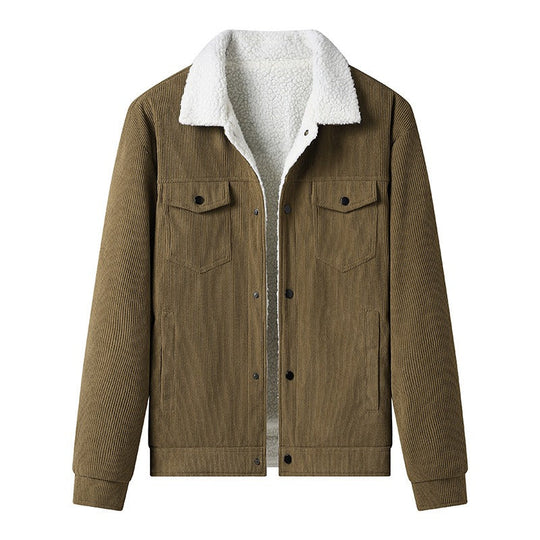 R&B | Cordjacke für Herren mit Fleecefutter, lässiger Stil