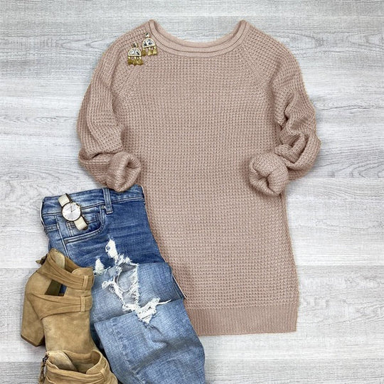 R&B | Strickpullover Übergröße Passform Wolle Rollkragen Seitenschlitz Lässiger Stil