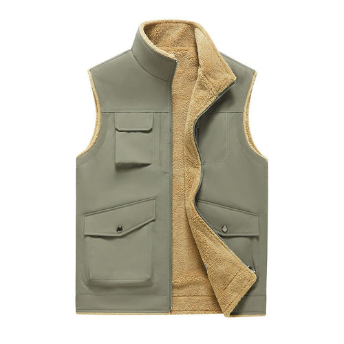 R&B | Mit fleecegefütterter Herren Bodywarmer mit mehreren Taschen im Outdoor-Stil