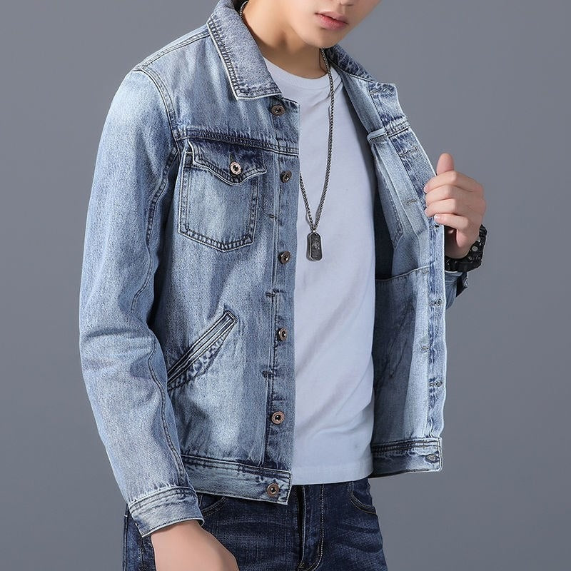 R&B | Klassisches Denim Herrenjackett mit Taschen an der Vorderseite