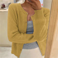 R&B | Strickjacke Wollmischung Lockere Passform Dekorative Knöpfe Gerippte Bündchen