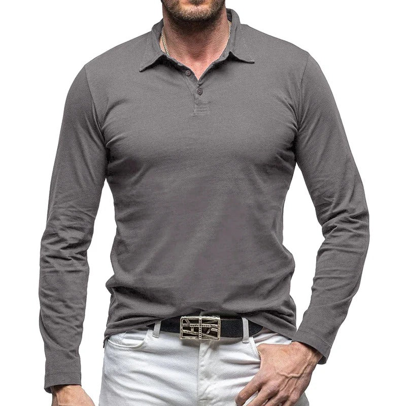 R&B | Piqué Shirt Slim Fit Langarm Knopfverschluss Baumwolle Smart Lässig