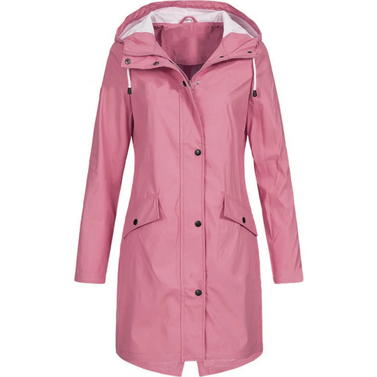 R&B | Regenjacke Taillierte Passform Wasserabweisend mit Kapuze und Knopfverschluss