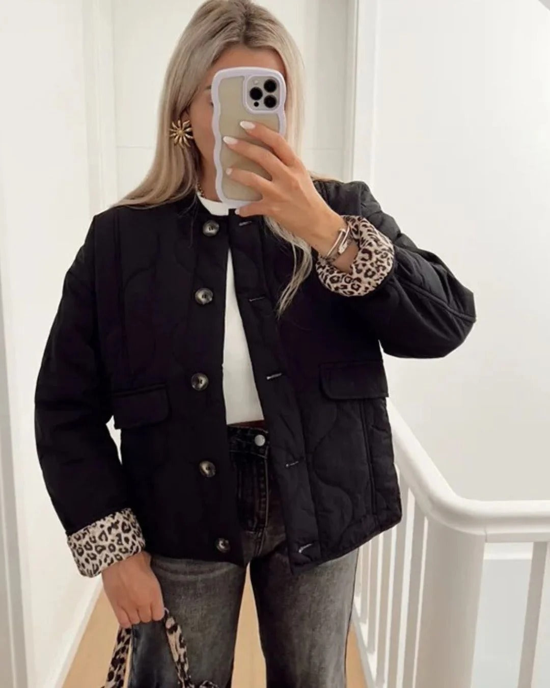 R&B | Elegante Jacke mit Leopardenmuster