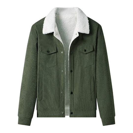 R&B | Cordjacke für Herren mit Fleecefutter, lässiger Stil