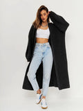 R&B | Lange Strickjacke Wollgefühl Übergröße Schnitt Offene Vorderseite