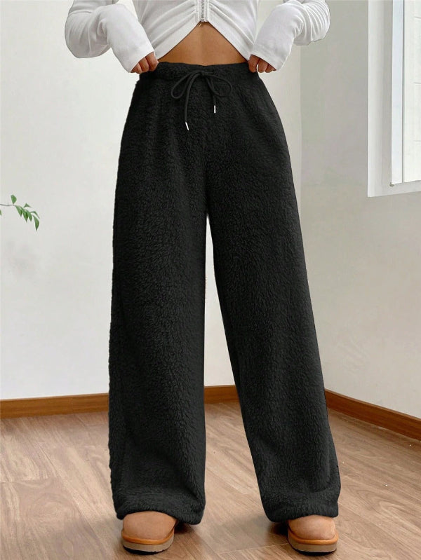 R&B | High Waist Teddy Loungehose mit Kordelzug