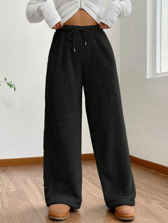 R&B | High Waist Teddy Loungehose mit Kordelzug