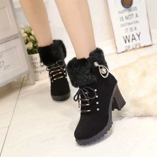 Damenstiefel mit Kristallen und Blockabsatz R&B R&B