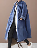 R&B | Damenjeansjacke im legeren Stil mit Stehkragen